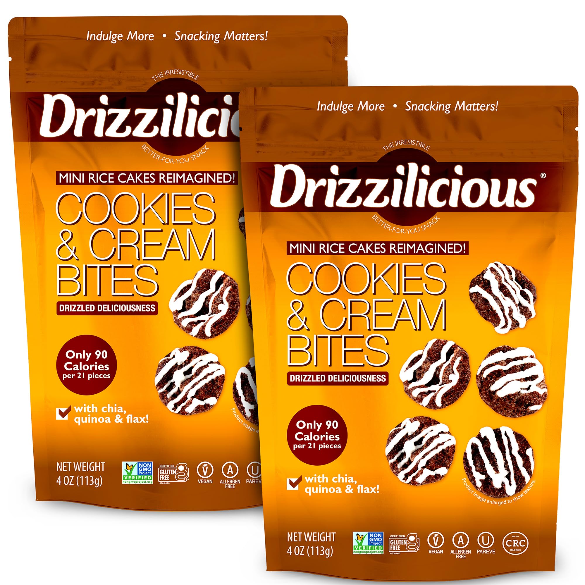 Amazon.com: Drizzilicious Mini Flavored Rice Cakes Cookies & Cream